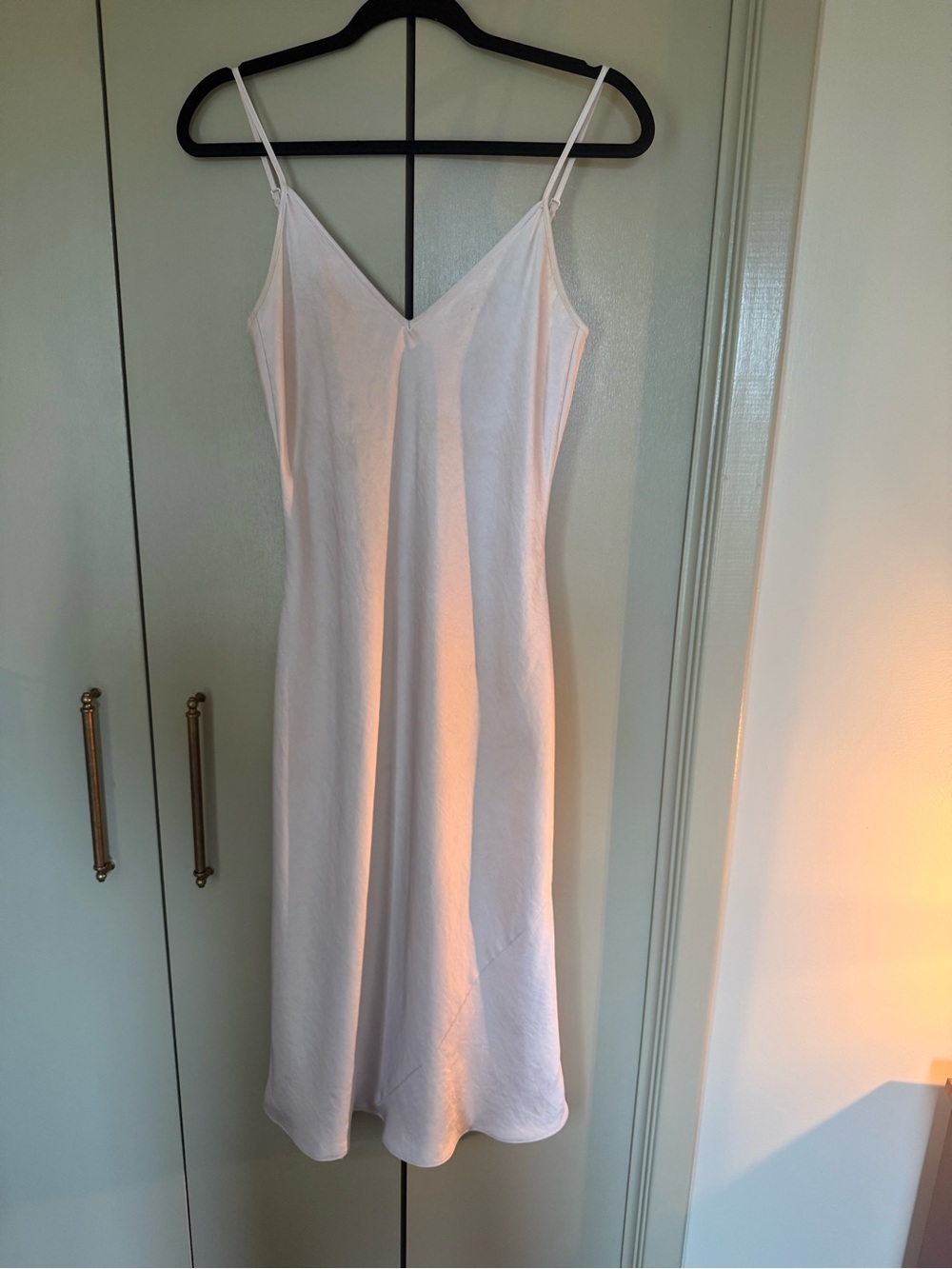 Wilfred Satin Slip Midi Dress Light Pink Size Small
